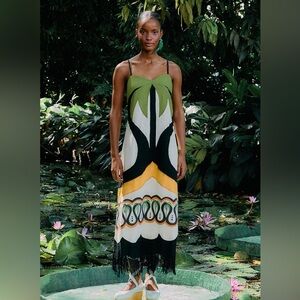 NWT - FARM Rio Green and Yellow Maxi Dress